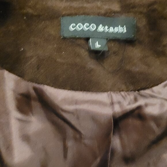 Coco & Tashi Chocolate Brown Military Style Velvet Jacket - Large - Picture 4 of 7